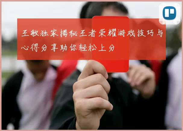 王敏独家揭秘王者荣耀游戏技巧与心得分享助你轻松上分